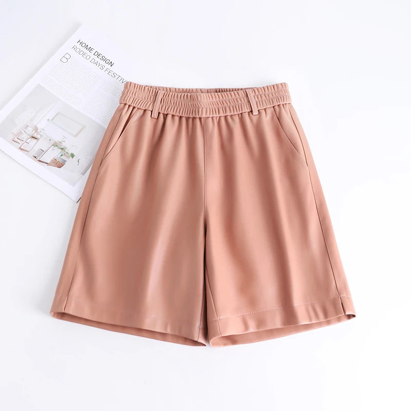 PENDRA Full Leather Wide Leg Shorts