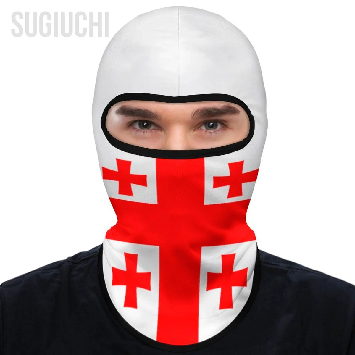Georgia Flag Outdoor Cool Sunscreen Motorcycle Face Mask Moto Biker Wind Cap Mask Stopper Windproof Bicycle Cycling Headgear