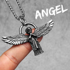 PENDRA Angel Wing Cross Steel Necklace