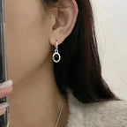 VENTFILLE 925 Sterling Silver Black Agate Rotund Earrings For Women Girl Originality Design Korean Jewelry Party Gifts Dropship
