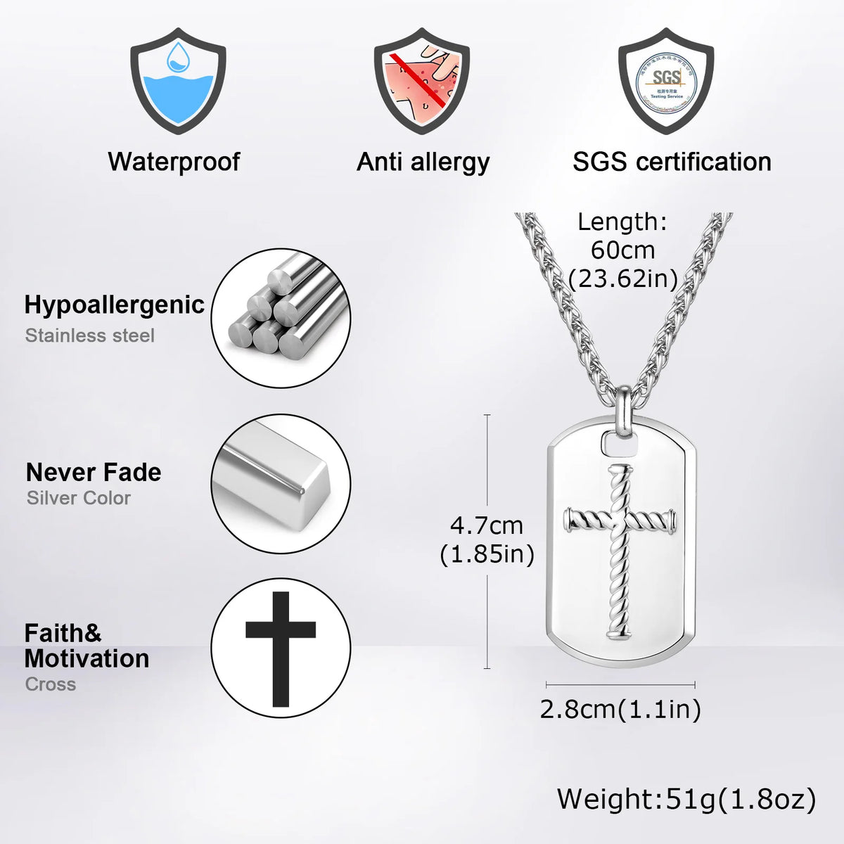 PENDRA Cross Dogtag Pendant Necklace