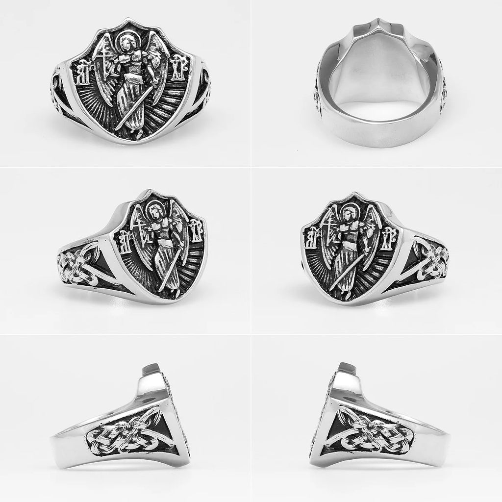 PENDRA Archangel St Michael Steel Ring