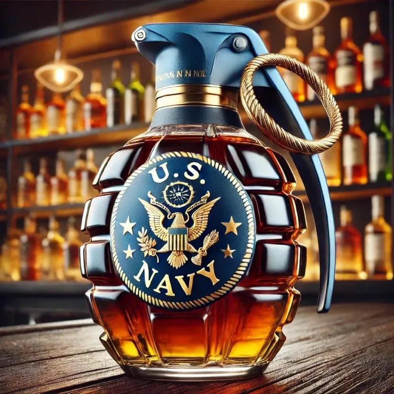 Whiskey Glass New Veteran Commemorative Bottle Unique Gift Military Hand Whiskey Bottle Engraved Hand Shape Whiskey Glass