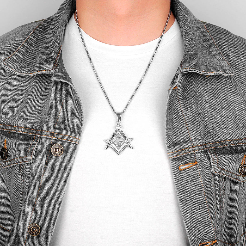 PENDRA Freemason Masonic Boyfriend Steel Necklace