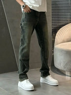 Spring Summer New Vintage Casual Slimming Straight-Leg Pants Washed Loose Micro-Cone Workwear Jeans for Men Man Clothes