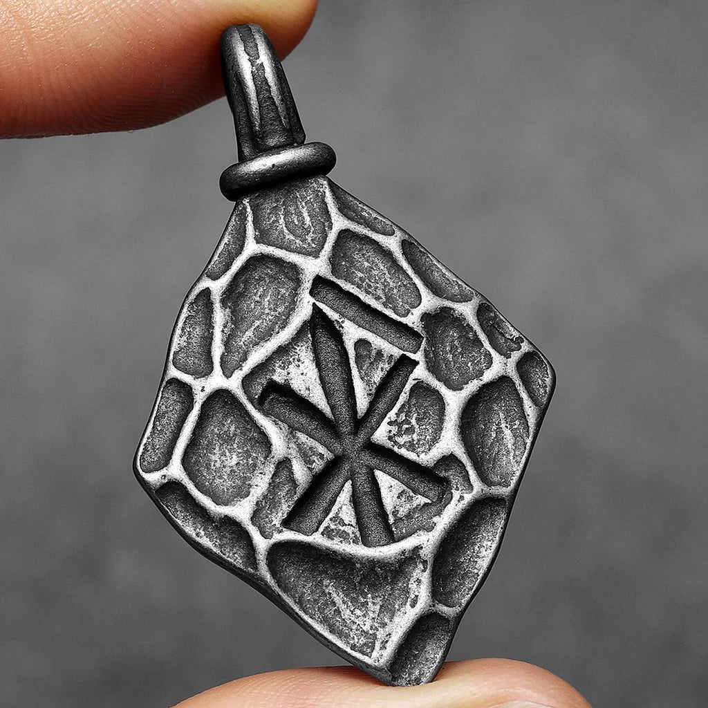 Retro Viking Rune Amulets Men Necklaces Stainless Steel Pendant Chain Women Punk Fashion Jewelry New Accessories Gifts Wholesale