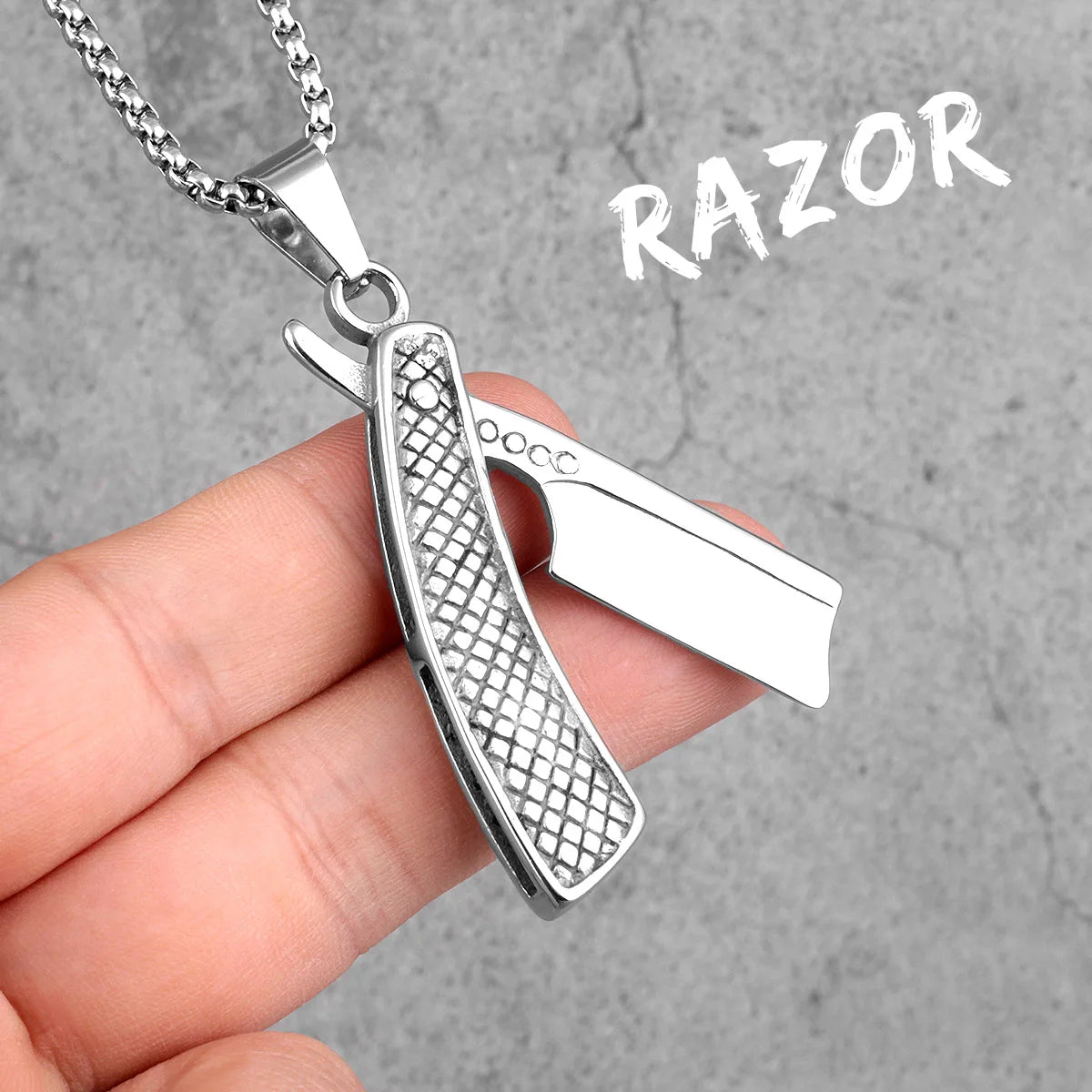 PENDRA Haircut Razor Barber Steel Necklace