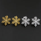 Stainless Steel Snowflake Stud Earrings Inlaid Crystal Winter Snow Flake Earrings Christmas Holiday Jewelry Gift for Women Girl