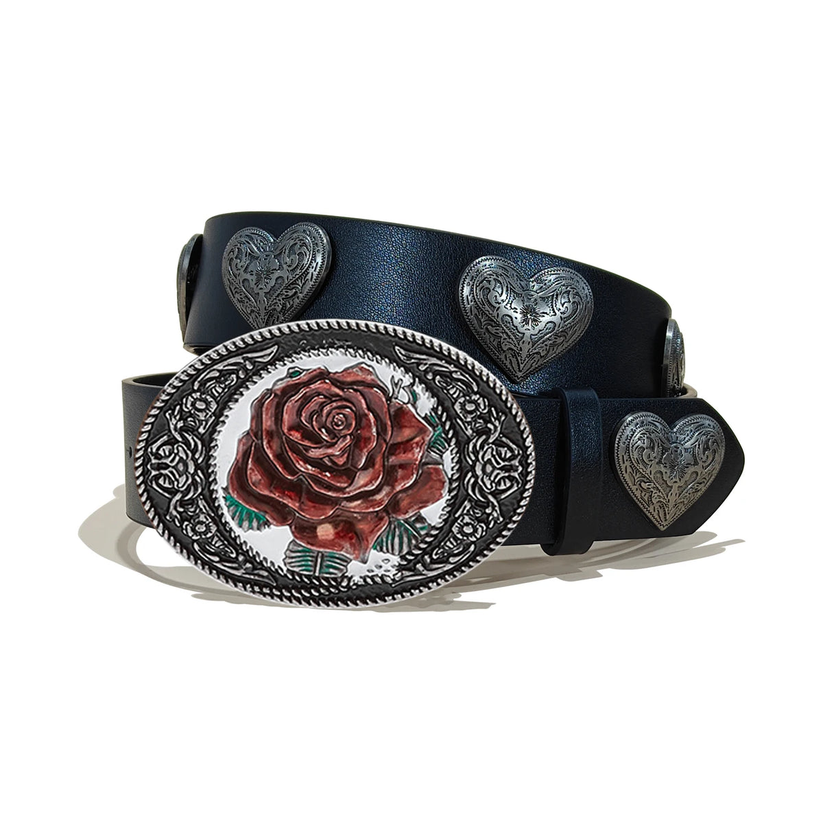 Vintage Carved Gemstone Buckle Floral Rivet Waist Belt For Ladies Daily Wear Y2k Punk Belt Sweet Cool Hot Girl Jeans Waistband