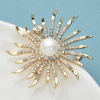PENDRA Sunelle Rhinestone Sun Flower Brooch