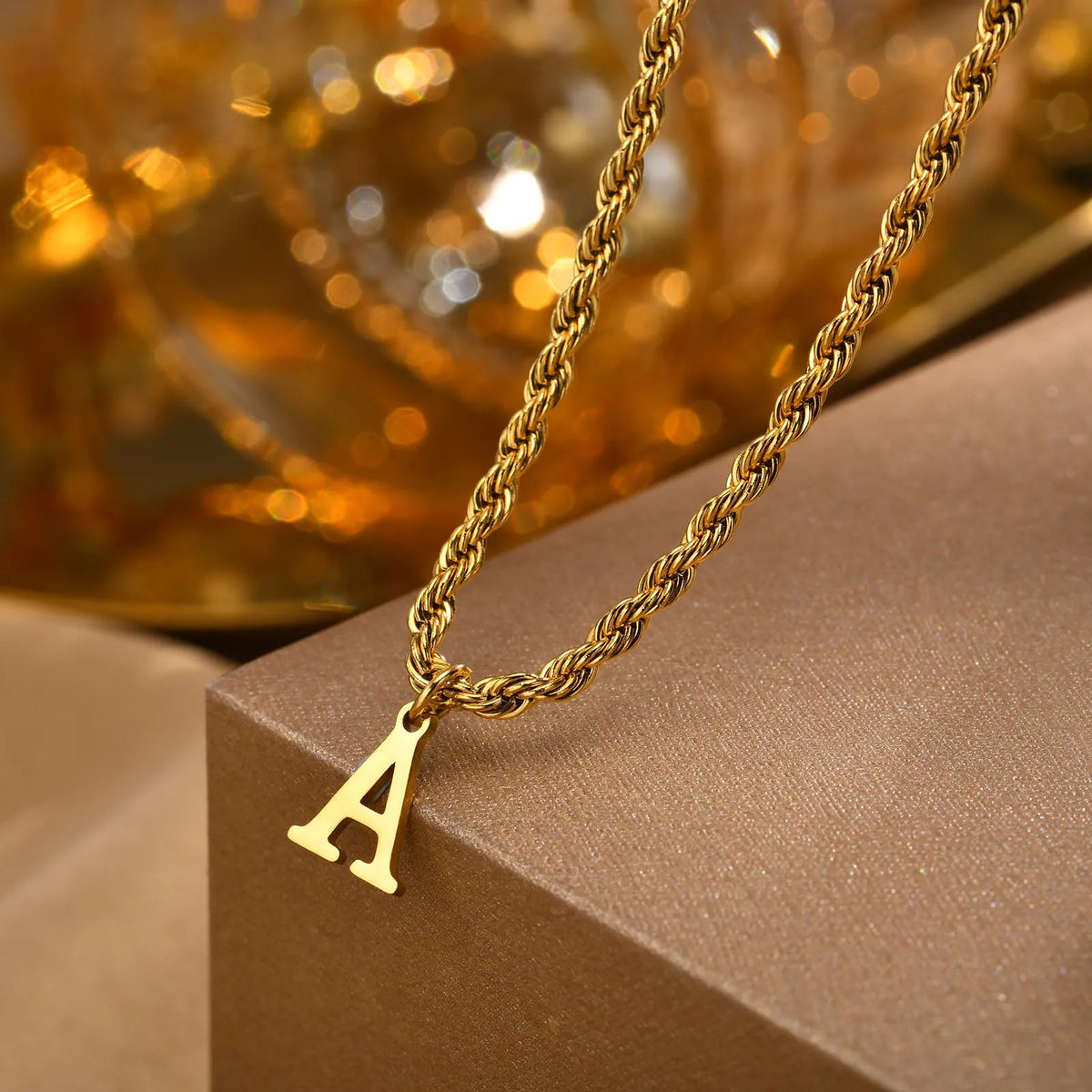 PENDRA Letter Twisted Pendant Necklace