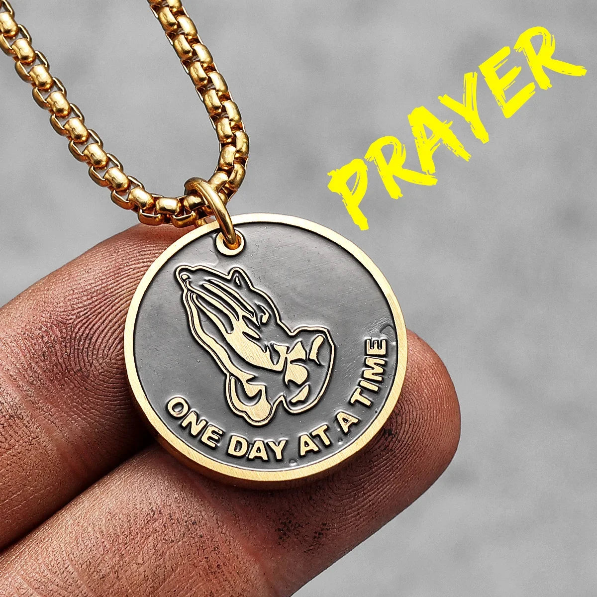 PENDRA Jesus Angel Cross Steel Necklace