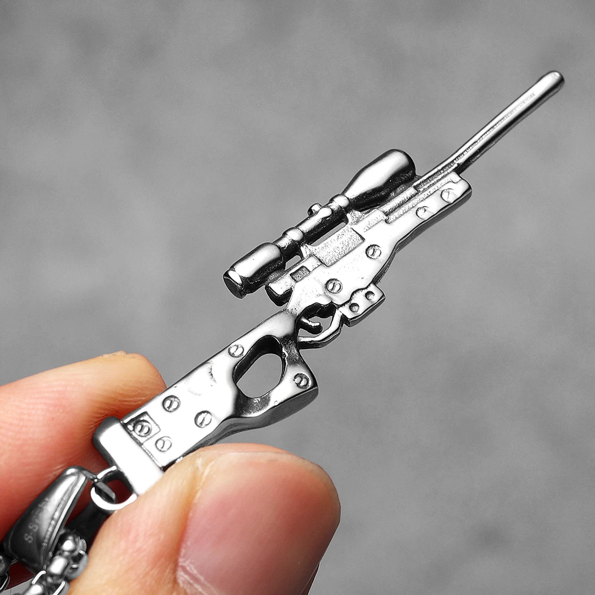Awm Sniper Rifle Gun Men Necklaces Stainless Steel Pendant Chain Women Punk Fashion Jewelry New in Accessories Gifts Wholesale