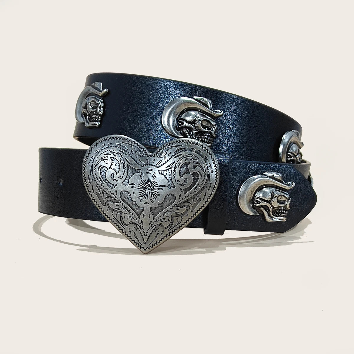 Men and Women's Belt Skull Cross Rivet Wide Belt Personalized Buckle Street Trend Punk HipHop Style Y2K Belt Jeans Belt Gothic