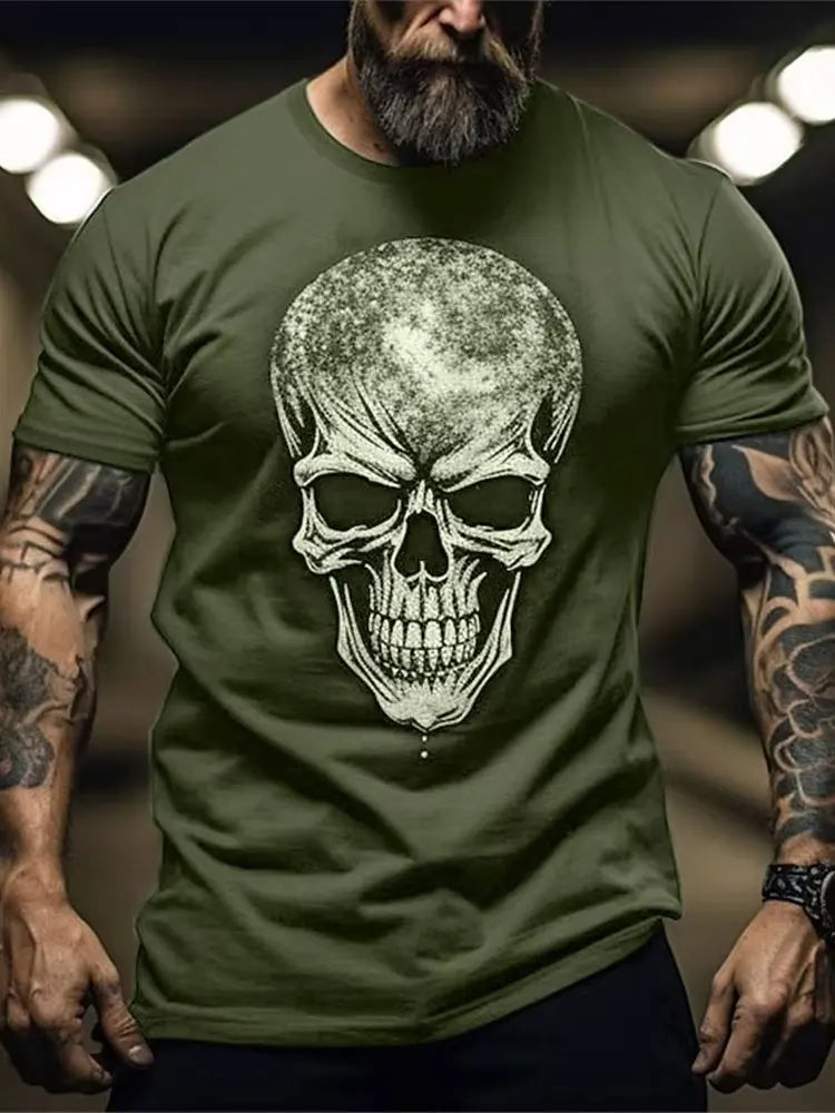 PENDRA Skull Print Short Sleeve Tees T-Shirt