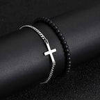 PENDRA Cross Beaded Stone Bracelet