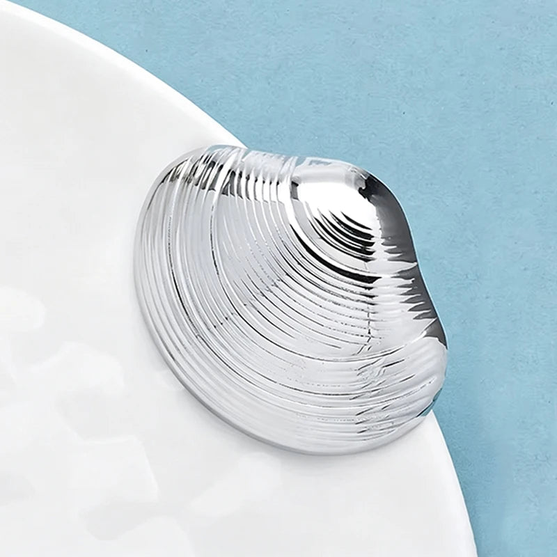 Wuli&baby Stainless Steel Shell Design Brooches For Women Unisex 2-color Easy Match Normcore Style Party Office Brooch Pins Gift