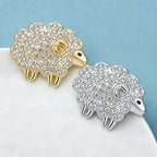 PENDRA Heartwool 2-Color Rhinestone Sheep Brooch