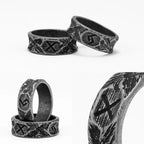PENDRA Minimalism Runes Damaged Steel Ring