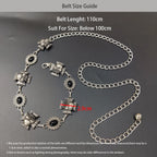 PENDRA Elaraene Silver Skull Gothic Waist Chain Belt