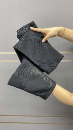 Lace hollowed out cropped pants women summer 2024 thin slim small foot Harlan pants loose and high waist versatile casual pants