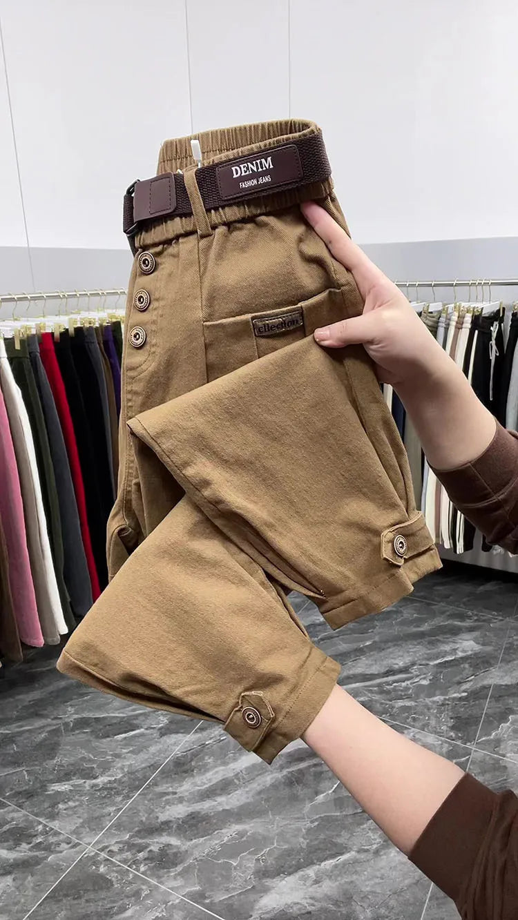 Solid Color Pants Women 2024 New Fashion Spring Autumn Korean Loose Casual Harem Pants Trousers