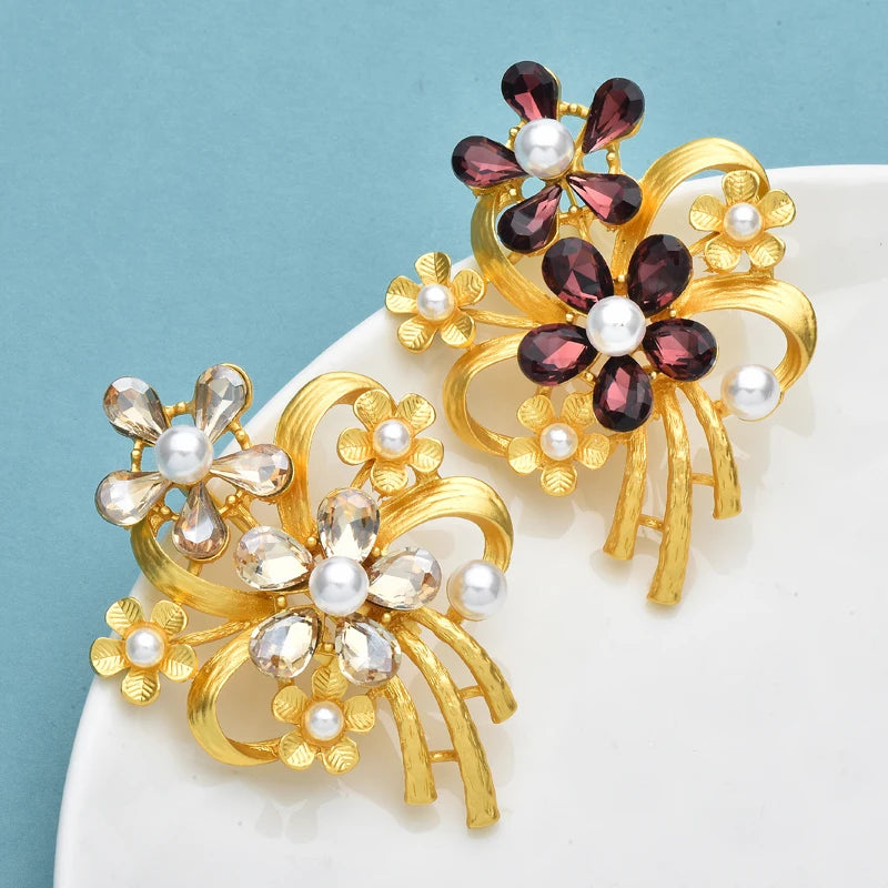 PENDRA Florielle25 Rhinestone Brooch