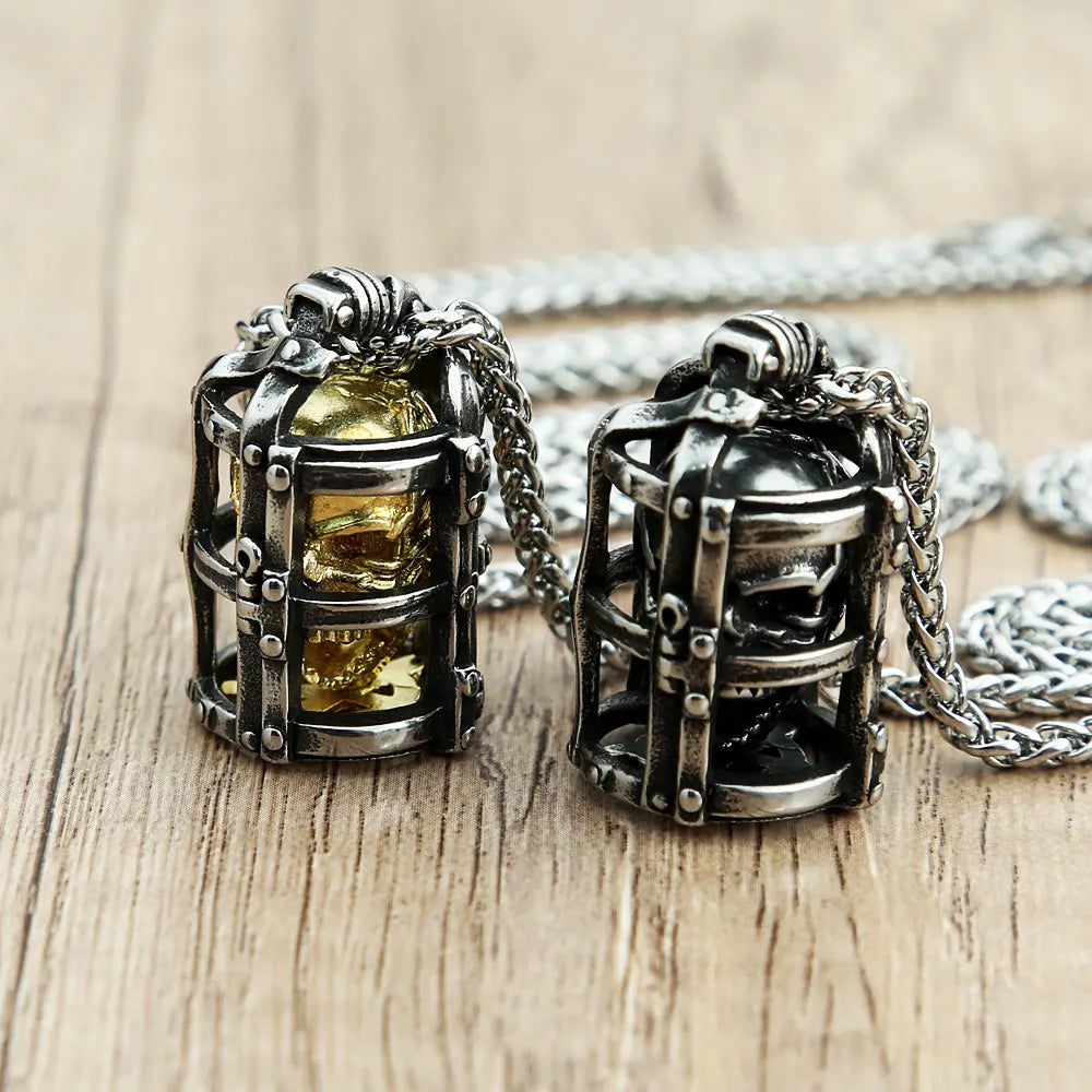 PENDRA Skullcage 316L Stainless Steel Cage Pendant