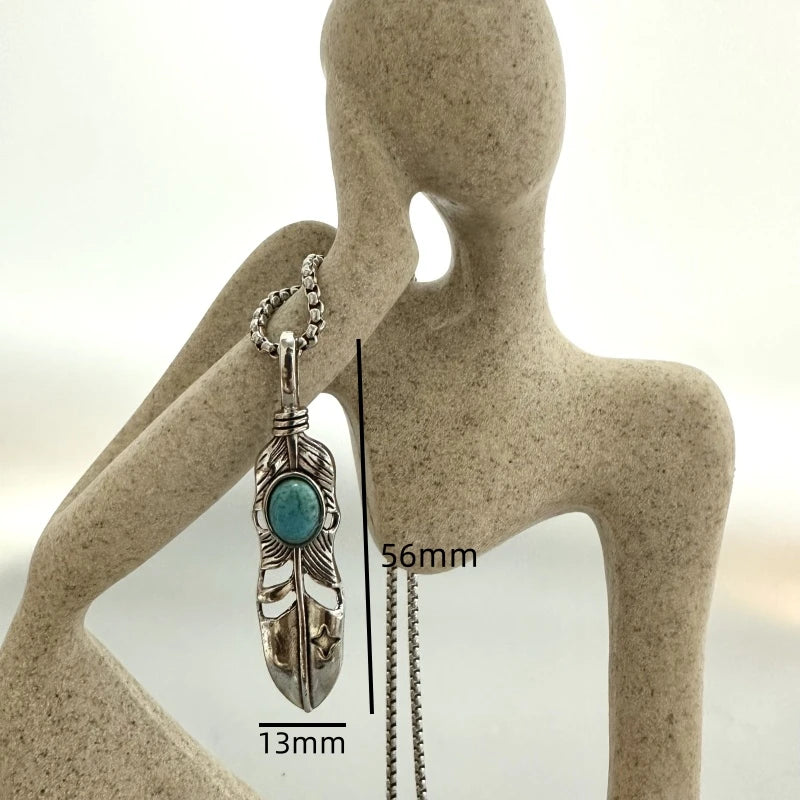 PENDRA Featherprint Stainless Steel Feather Pendant