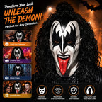 PENDRA Demon Curly Wig Latex Mask