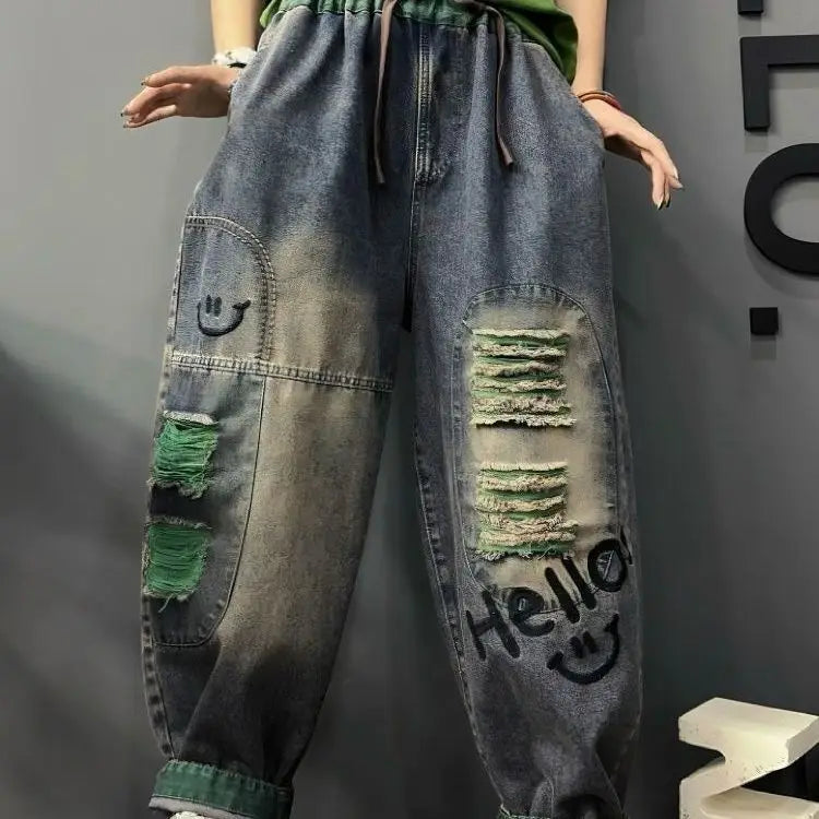 PENDRA Elastic Waist Harlan Pants