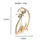 PENDRA Pearl Eye Owl Metal Brooch