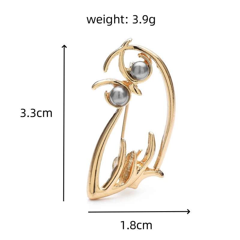 PENDRA Pearl Eye Owl Metal Brooch