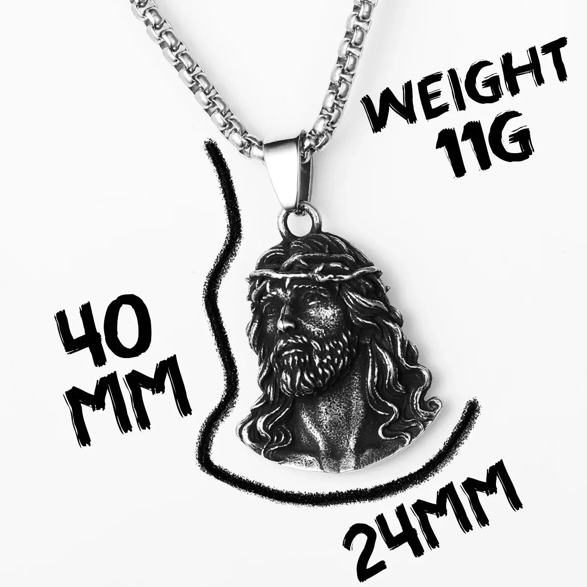 PENDRA Christian Jesus Avatar Steel Necklace