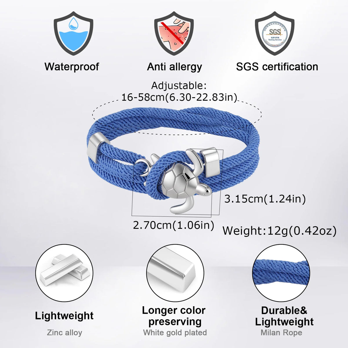 Unique Sea Turtle Rope Bracelets for Men,Multi Layer Braided Bracelet, Beach Surfer Jewelry Gift