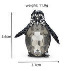 PENDRA Nightpenguin Black Crystal Penguin Brooch