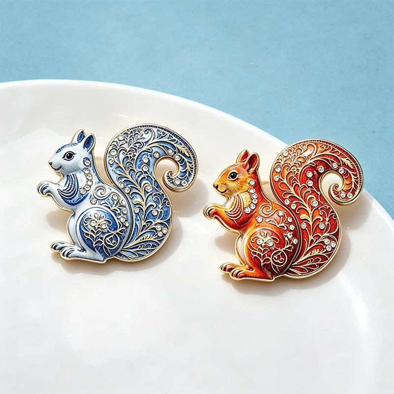 PENDRA Squirrel Animal Brooch