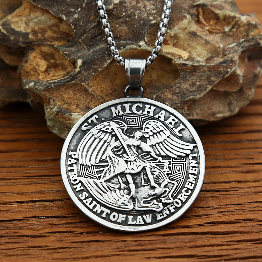 PENDRA Michaelguardian Stainless Steel Archangel Pendant