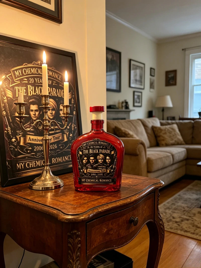 Retro Rock Portrait Wine Decanter Red Liquor Bottle  Bar Collectible Display Ornament My Chemical Romance The Black Parade 20th