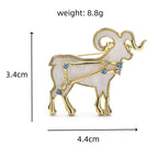 PENDRA Zodiac Star Rhinestone Goat Brooch