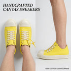PENDRA Golden Canvas Gold Canvas Low-Top Lace-Up Thick-Sole Sneakers