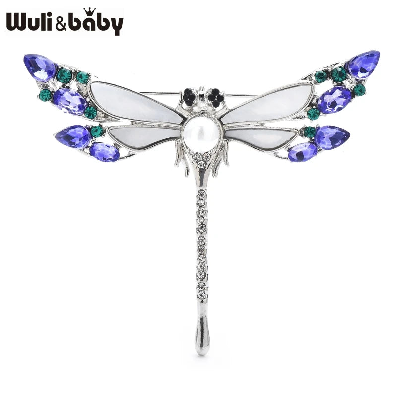 PENDRA Dragonfly Grace 2-Color Rhinestone Brooch
