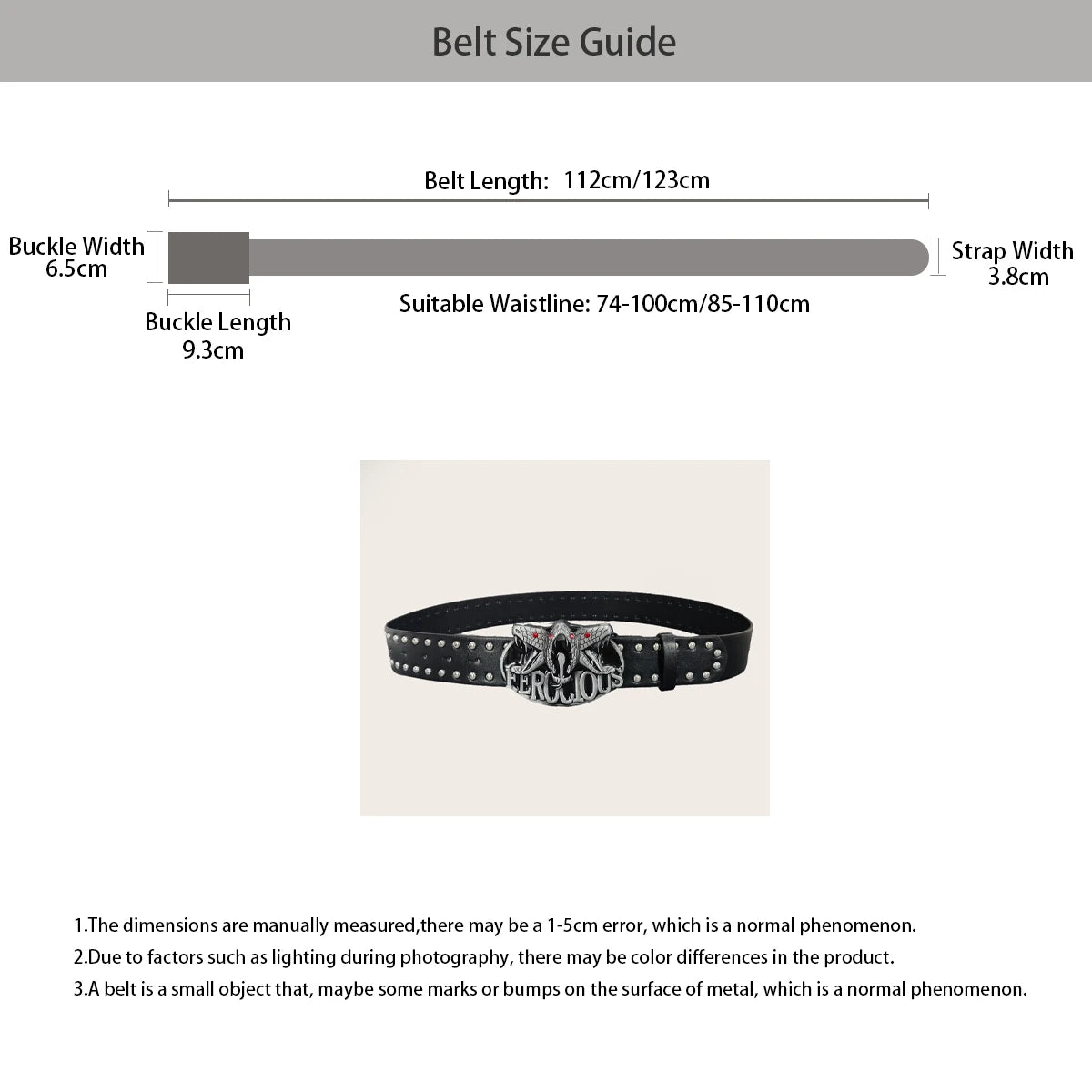 PENDRA Demiessa Leather Gothic Plus Size Belt