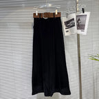2025 winter new niche fashion solid color wide waistband drooping sensation and plush loose velvet wide leg pants