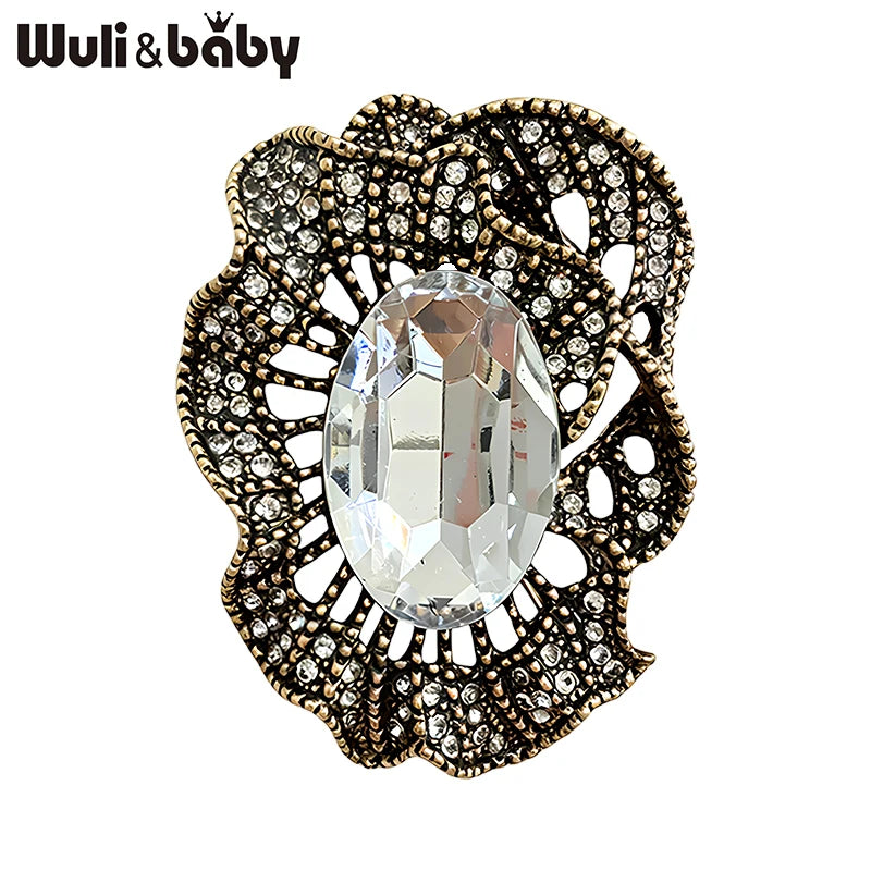 PENDRA Crystelle Vintage Crystal Flower Brooch