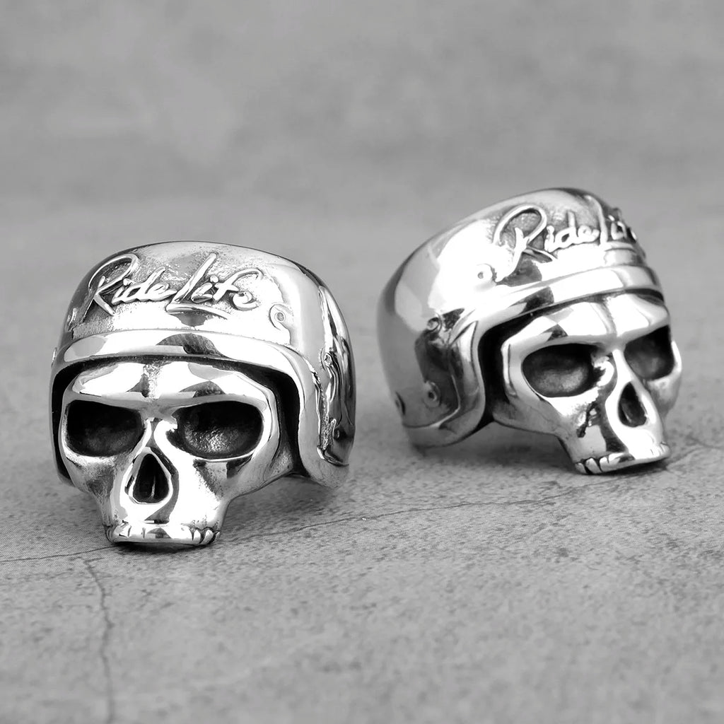 PENDRA Rider Life Skull Steel Ring