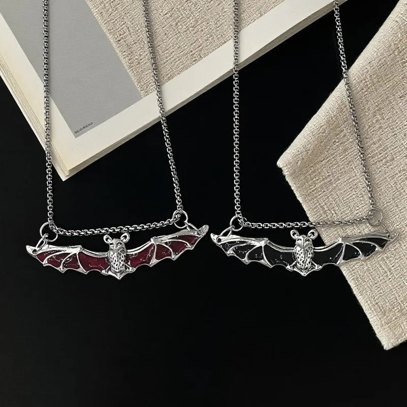 PENDRA Batwing Gothic Stainless Steel Bat Necklace