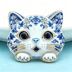 PENDRA Sweet Kitten Rhinestone Brooch