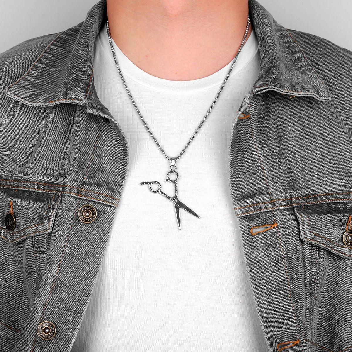 PENDRA Scissors Haircut Barber Steel Necklace