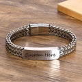 Free Customize ID Bracelets for Men, Waterproof 12mm Stainless Steel Double Layered Cuban Franco Foxtail Chain Wristband